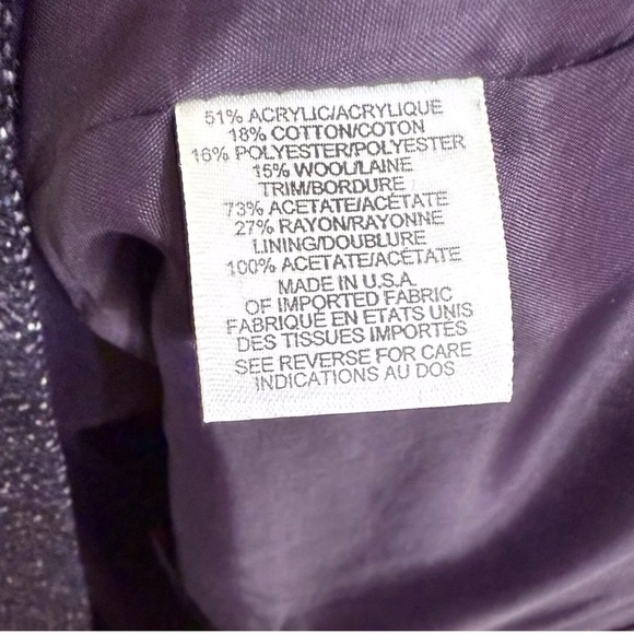 Vintage Talbots Dress Suit Size 4P Two Piece Set Purple Tweed Wool Blend - Picture 8 of 13